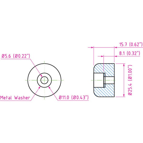 Main product image for 4-Pack Rubber Cabinet Feet 1" Dia x 5/8" H 260-7516